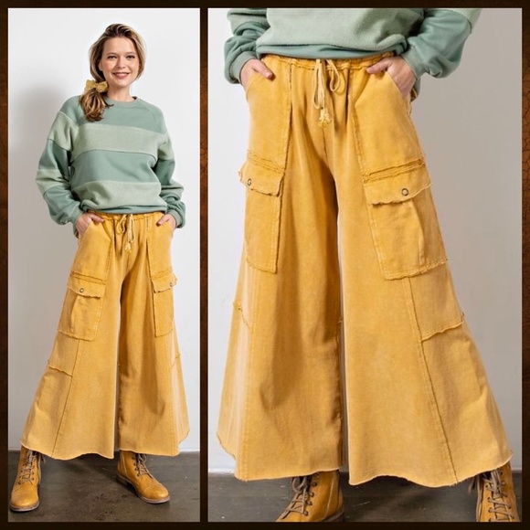 easel Pants & Jumpsuits Easel Feeling Good Cargo Mineral Washed Raw
